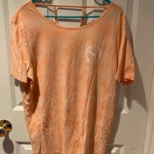 PINK orange tie dye shirt sleeve